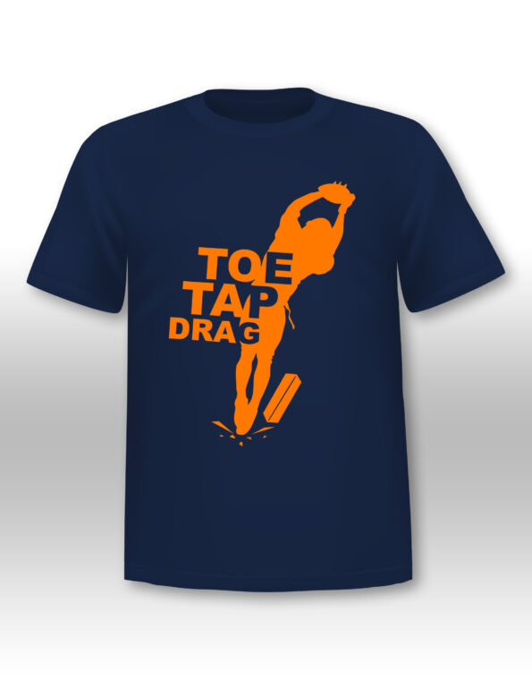 ToeTapDrag_Tshirt_Blue_Orange