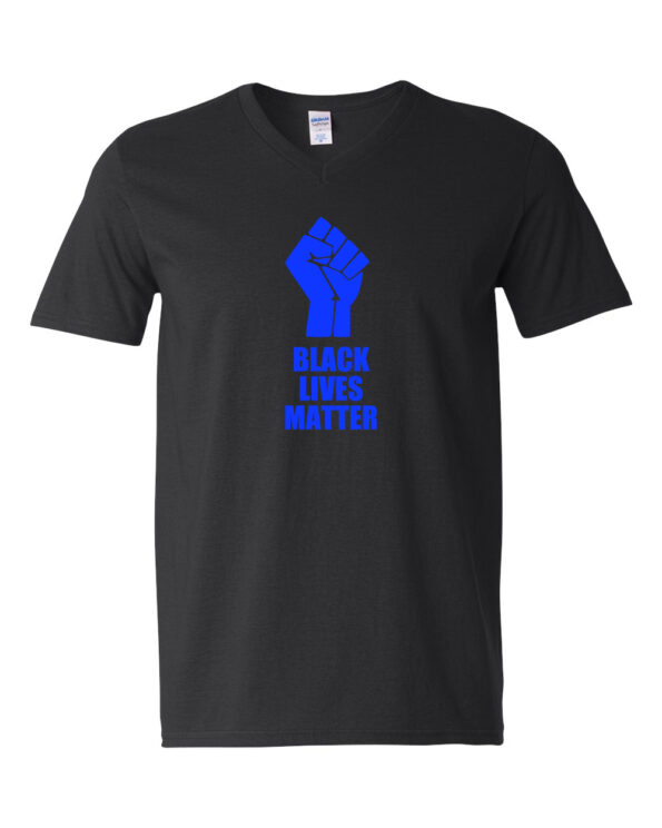 BLM Blue Fist T-Shirt V-Neck