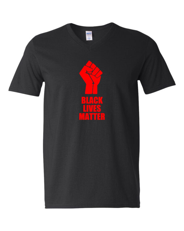 BLM Red Fist T-Shirt V-Neck