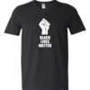 BLM White Fist T Shirt V Neck Custom T-Shirt Apparel