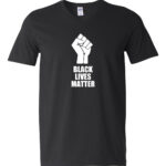 BLM White Fist T-Shirt V-Neck