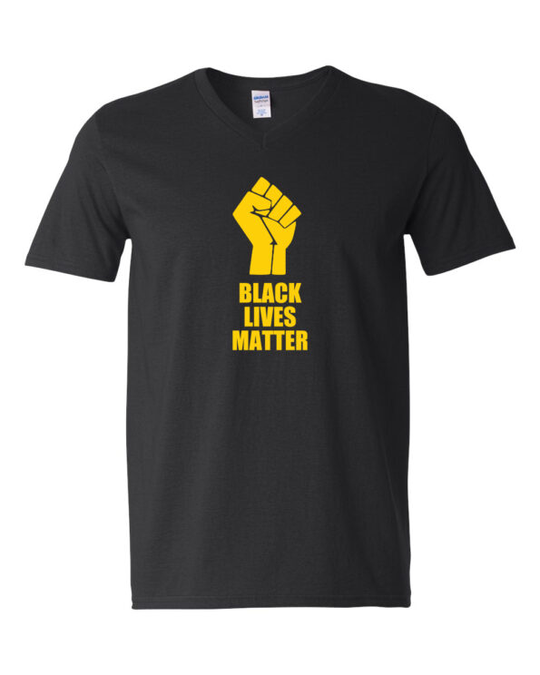 BLM Yellow Fist T-Shirt V-Neck