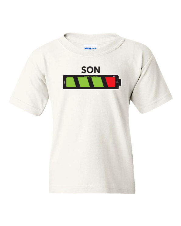 Battery Life T-Shirt-Son-white