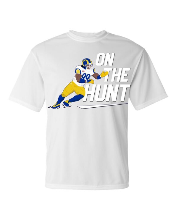 Defensive Lineman On The Hunt Front LA Rams Male Sports T-Shirt White