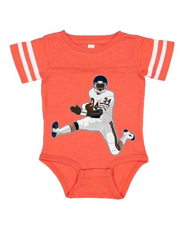 Jump man 34 Infant Football Fine Jersey Bodysuit dirty- vintage Orange