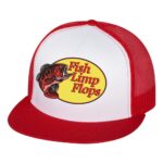 Puffer-FishLipFlops-RED Five-Panel Classic Trucker Cap